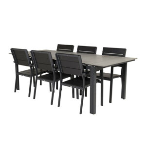 Asztal és szék garnitúra Dallas 3027 (Fekete + Szürke)
