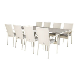 Asztal és szék garnitúra Dallas 2408 (Fehér + Szürke)