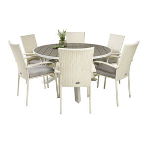 Asztal és szék garnitúra Dallas 2390 (Fehér + Szürke)