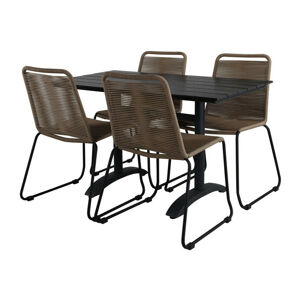 Asztal és szék garnitúra Dallas 2196 (Világosbarna + Fekete)