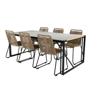 Asztal és szék garnitúra Dallas 2396 (Világosbarna + Fekete)