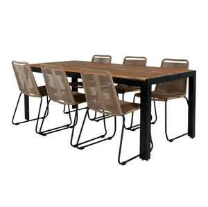 Asztal és szék garnitúra Dallas 2907 (Világosbarna + Fekete)