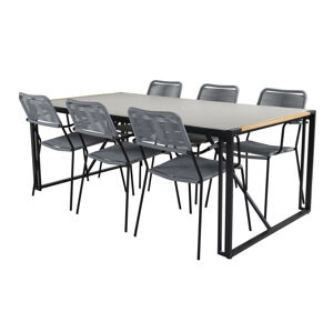 Asztal és szék garnitúra Dallas 3003 (Szürke + Fekete)