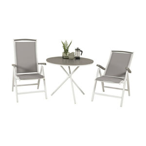 Asztal és szék garnitúra Dallas 2245 (Szürke + Fehér)