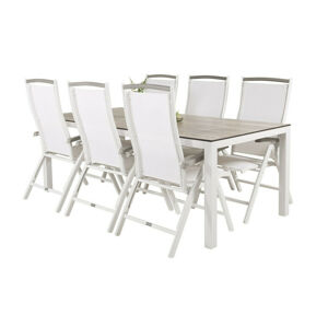 Asztal és szék garnitúra Dallas 2492 (Fehér + Szürke)