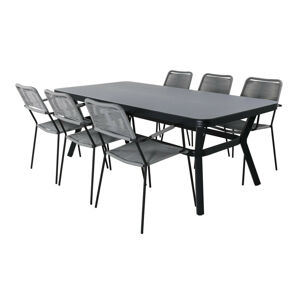 Asztal és szék garnitúra Dallas 2985 (Szürke + Fekete)