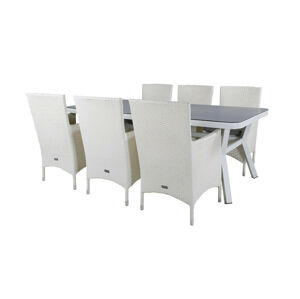 Asztal és szék garnitúra Dallas 2987 (Fehér + Szürke)