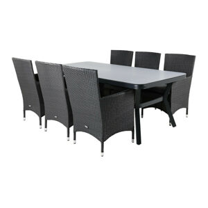 Asztal és szék garnitúra Dallas 2987 (Fekete + Szürke)