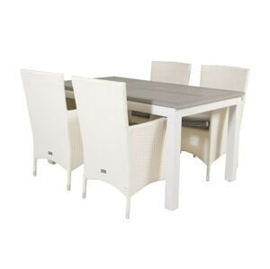 Asztal és szék garnitúra Dallas 3007 (Fehér + Szürke)