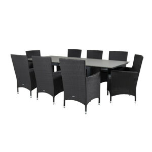 Asztal és szék garnitúra Dallas 3026 (Fekete + Szürke)