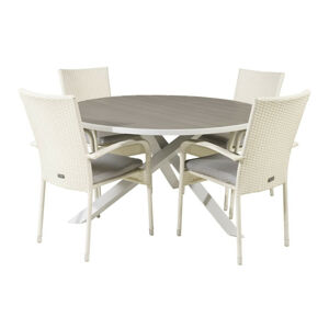 Asztal és szék garnitúra Dallas 2353 (Fehér + Szürke)
