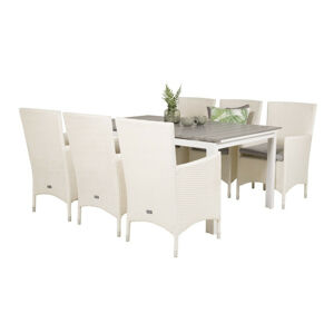 Asztal és szék garnitúra Dallas 3025 (Fehér + Szürke)