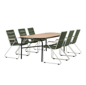 Asztal és szék garnitúra Dallas 3524 (Zöld + Ezüst)