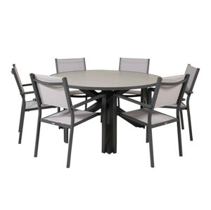 Asztal és szék garnitúra Dallas 3671 (Fekete + Szürke)