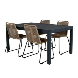 Asztal és szék garnitúra Dallas 3783 (Világosbarna + Fekete)