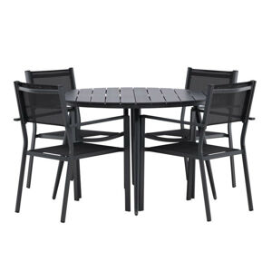 Asztal és szék garnitúra Dallas 4088 (Fekete)