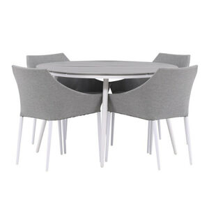 Asztal és szék garnitúra Dallas 4089 (Szürke + Fehér)