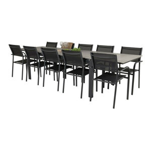 Asztal és szék garnitúra Dallas 3031 (Fekete + Szürke)
