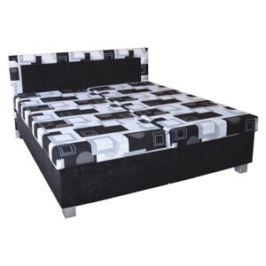 Dupla ágy tárolóhellyel, rugós matraccal, 195x165 cm, MAJA