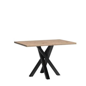 Kihúzható ebédlőasztal, artisan tölgy/fekete, 120-160x80x75 cm, KOLI