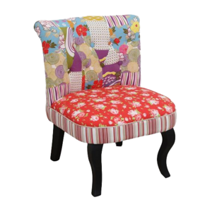 Dizájnos fotel, mintás patchwork szövet, DENY TYP 4