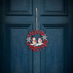 Karácsonyi dekoráció - fa, piros hóember - 10 cm