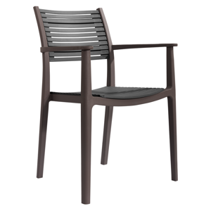 Rakásolható szék, barna/szürke, HERTA