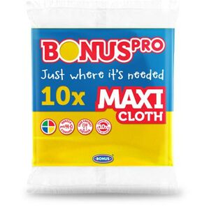 Törlőkendő, univerzális, 10 db, BONUS "Professional Maxi", sárga - 10 db/csom