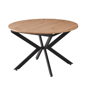 Kihúzható étkezőasztal, artisan tölgy/fekete, 120x120-160x75 cm, ABERO TYP 2