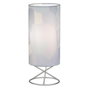 Asztali lámpa, fém/szürke textil lámpaernyő, AVAM