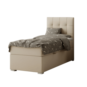 Boxspring ágy, egyszemélyes, világosbarna, 80x200, jobbos, DANY