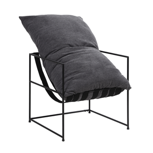 Modern fotel, szürke/fekete, DEKER