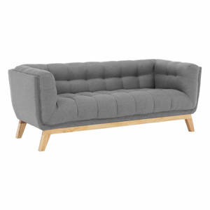 Széthúzhatós kanapé, szürke/tölgy fa, EVARIST