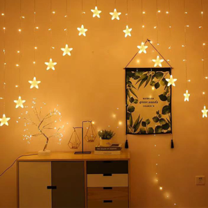 LED fényfüggöny, csillagok, 300x100 cm, GLOD TYP 6