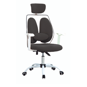 Irodai szék fejtámlával, fekete/fehér, BENNO UT-C568X