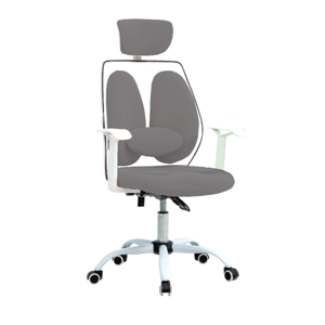 Irodai szék fejtámlával, szürke/fehér, BENNO UT-C568X
