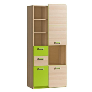 Kombinált szekrény, kőrisfa/zöld, EGO L7