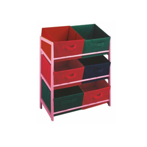 Többcélú komód tároló dobozok szövetből, rózsaszín keret / színes dobozok, COLOR 96