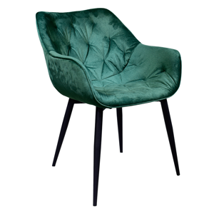 Dizájnos fotel, zöld anyag, FEDRIS