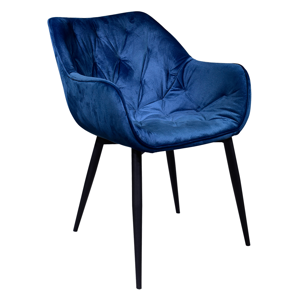 Dizájnos fotel, kék anyag, FEDRIS