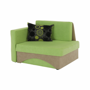 Kanapé fotel ágyfunkcióval, zöld+bézs színű, bal oldali kivitel, KUBOS,