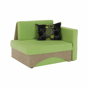Kanapé fotel ágyfunkcióval, zöld+bézs színű, jobb oldali kivitel, KUBOS