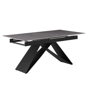 Kihúzható étkezőasztal, beton/fekete, 160-200x90 cm, MAJED