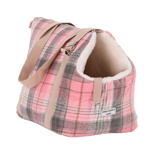 Kutyahordozó táska, nagy, rózsaszín/mintás, 45x28x33cm, MANIK TYP3
