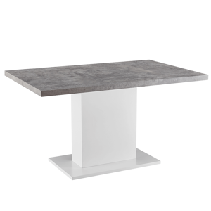 Étkezőasztal, beton/fehér extra magas fényű HG, 138, KAZMA