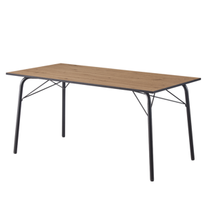 Étkezőasztal, artisan tölgy/fekete, 160x80x75 cm, NALAK TYP 3