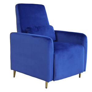 Állítható relaxációs fotel, kék Velvet szövet, NAURO