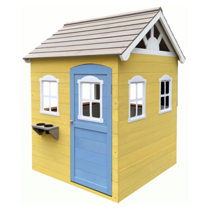 Fából készült kerti ház gyerekeknek, fehér/szürke/sárga/kék, NESKO