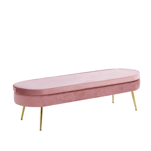 Luxus pad, rózsaszín Velvet szövet/króm arany, Art-deco, NOBLIN TYP 1