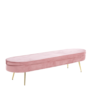 Luxus pad, rózsaszín Velvet szövet/króm arany, Art-deco stílus, NOBLIN TYP 2